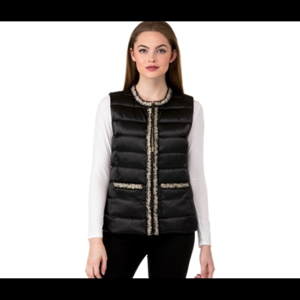 Karllegerfeld tweed trim vest sz XS
